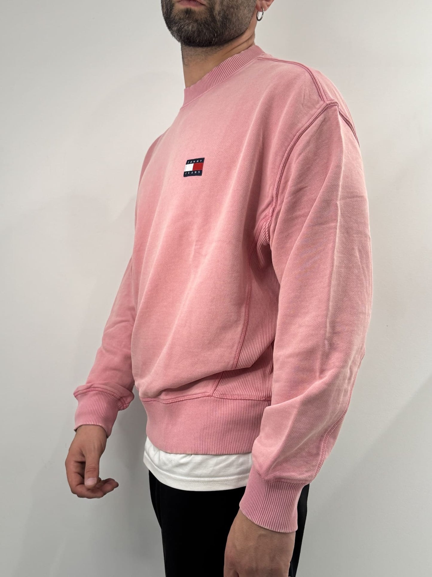 Felpa Classic anni '90 con logo tono su tono Tommy Jeans