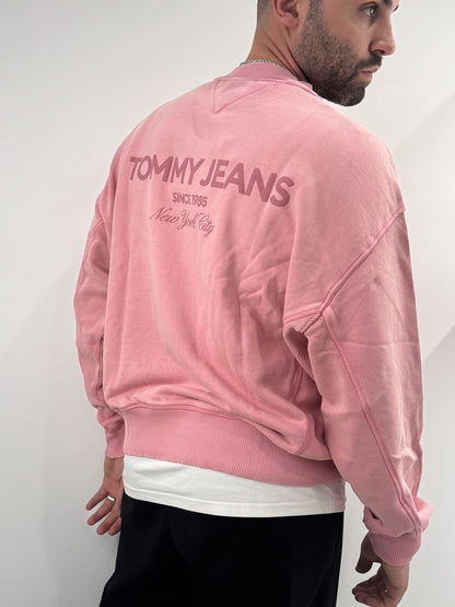 Felpa Classic anni '90 con logo tono su tono Tommy Jeans