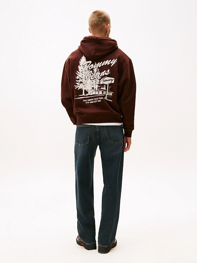 Felpa relaxed fit con cappuccio e grafica