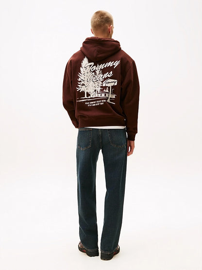Felpa relaxed fit con cappuccio e grafica