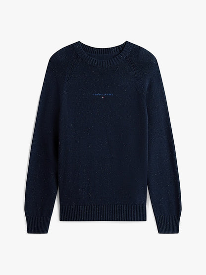 Pullover slim fit con logo lineare