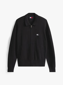 Felpa relaxed fit con zip integrale Black