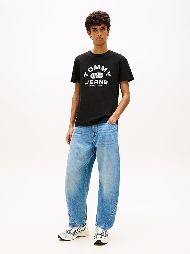 T-shirt in jersey con grafica Tommy Jeans black