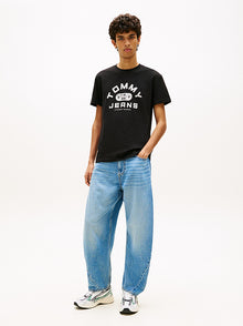 T-shirt in jersey con grafica Tommy Jeans black