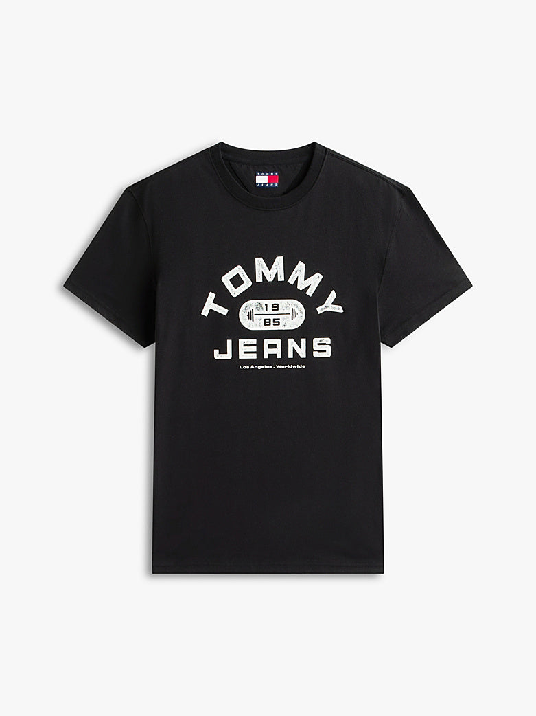 T-shirt in jersey con grafica Tommy Jeans black