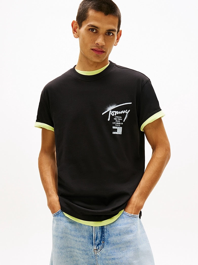 T-shirt Signature con logo sul retro Tommy Jeans