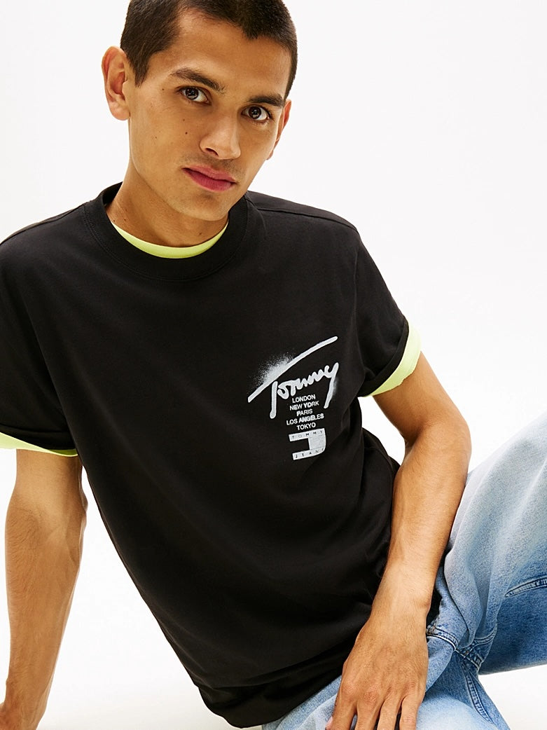 T-shirt Signature con logo sul retro Tommy Jeans