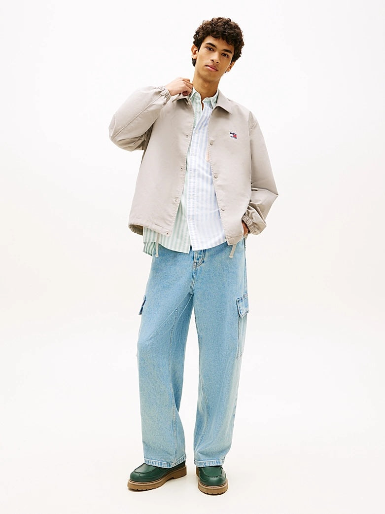 Sopracamicia in twill con logo tommy jeans