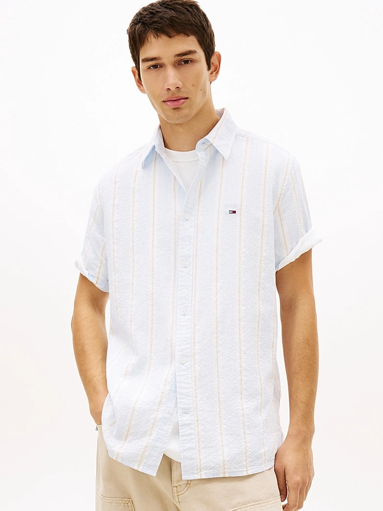 Camicia regular fit in seersucker