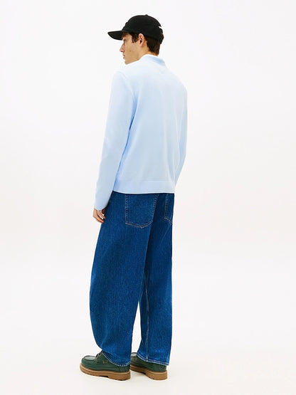 Pullover Tommy jeans Flag slim fit leggero sweet blue