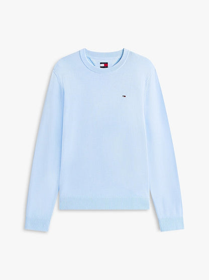 Pullover Tommy jeans Flag slim fit leggero sweet blue