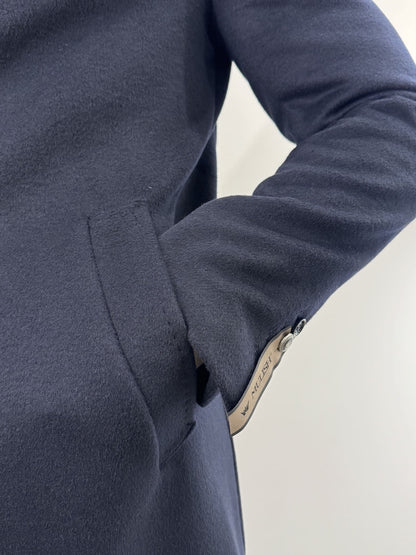 Cappotto Mulish in misto lana blu