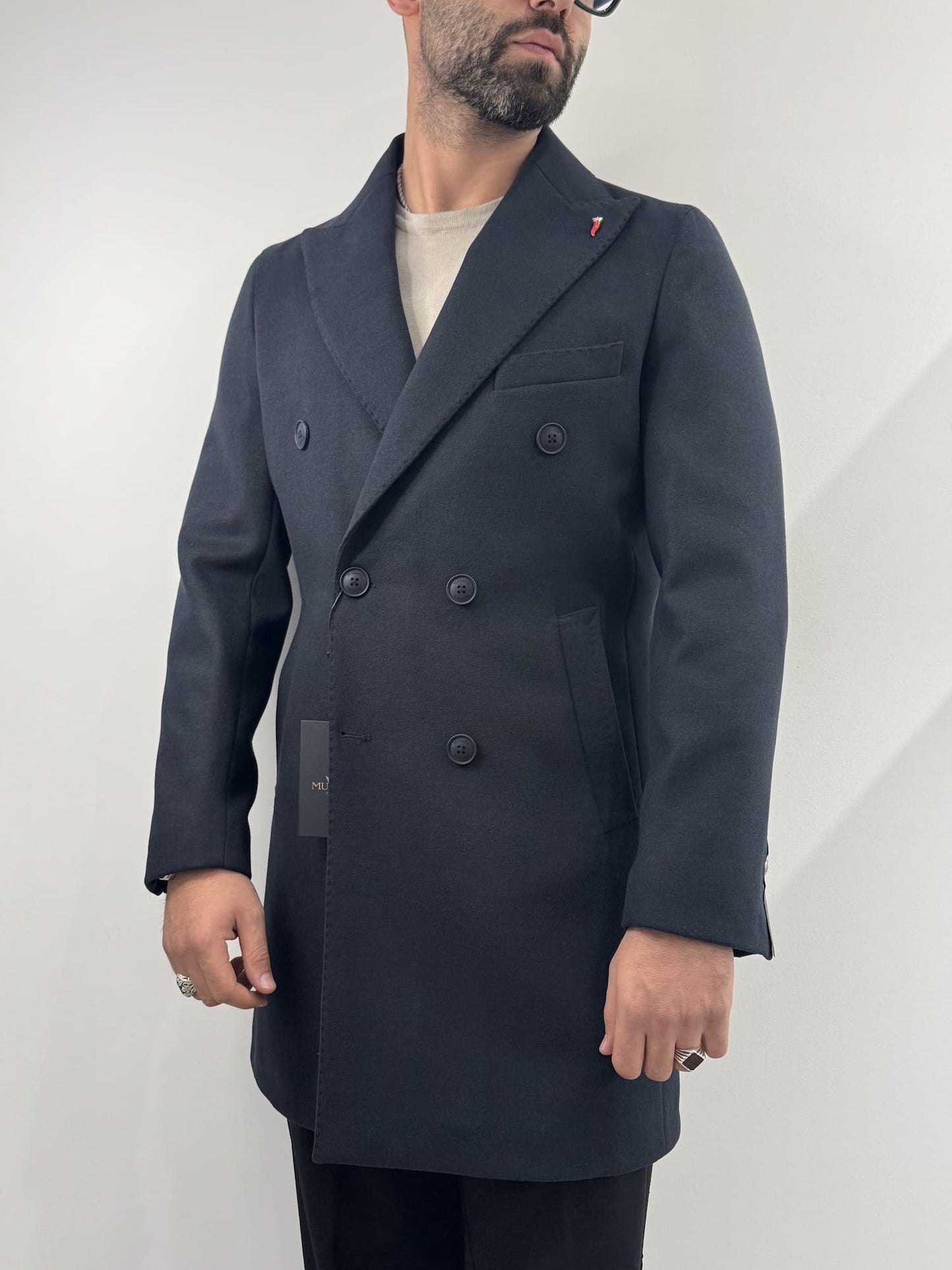 Cappotto Mulish doppio petto blu