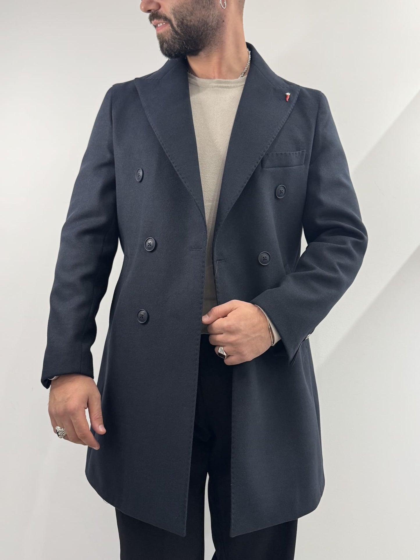 Cappotto Mulish doppio petto blu