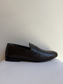 Mocassino uomo pelle intrecciata