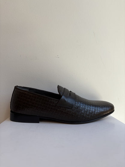 Mocassino uomo pelle intrecciata