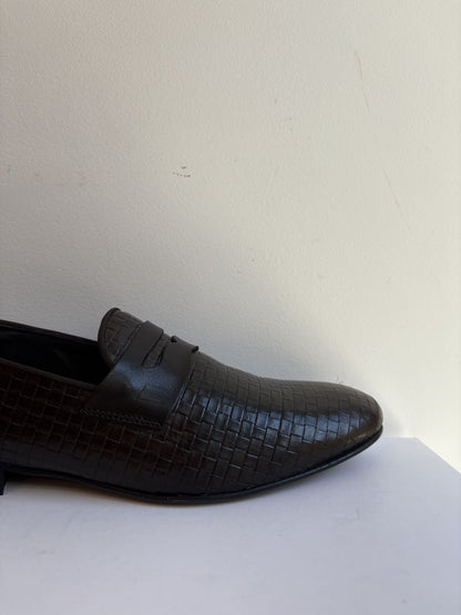 Mocassino uomo pelle intrecciata