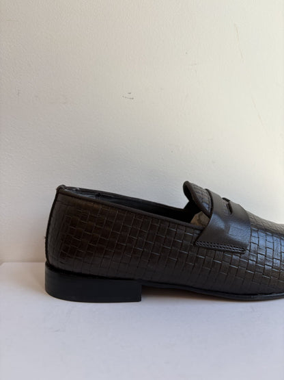 Mocassino uomo pelle intrecciata