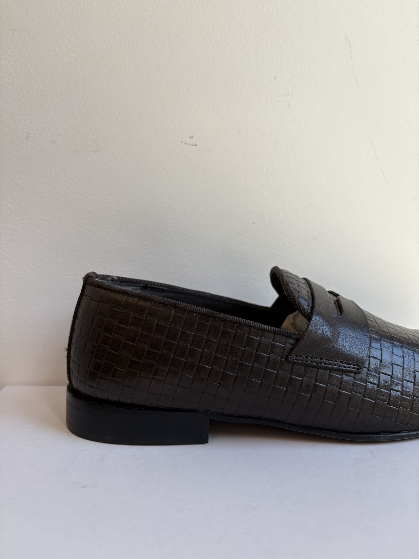 Mocassino uomo pelle intrecciata