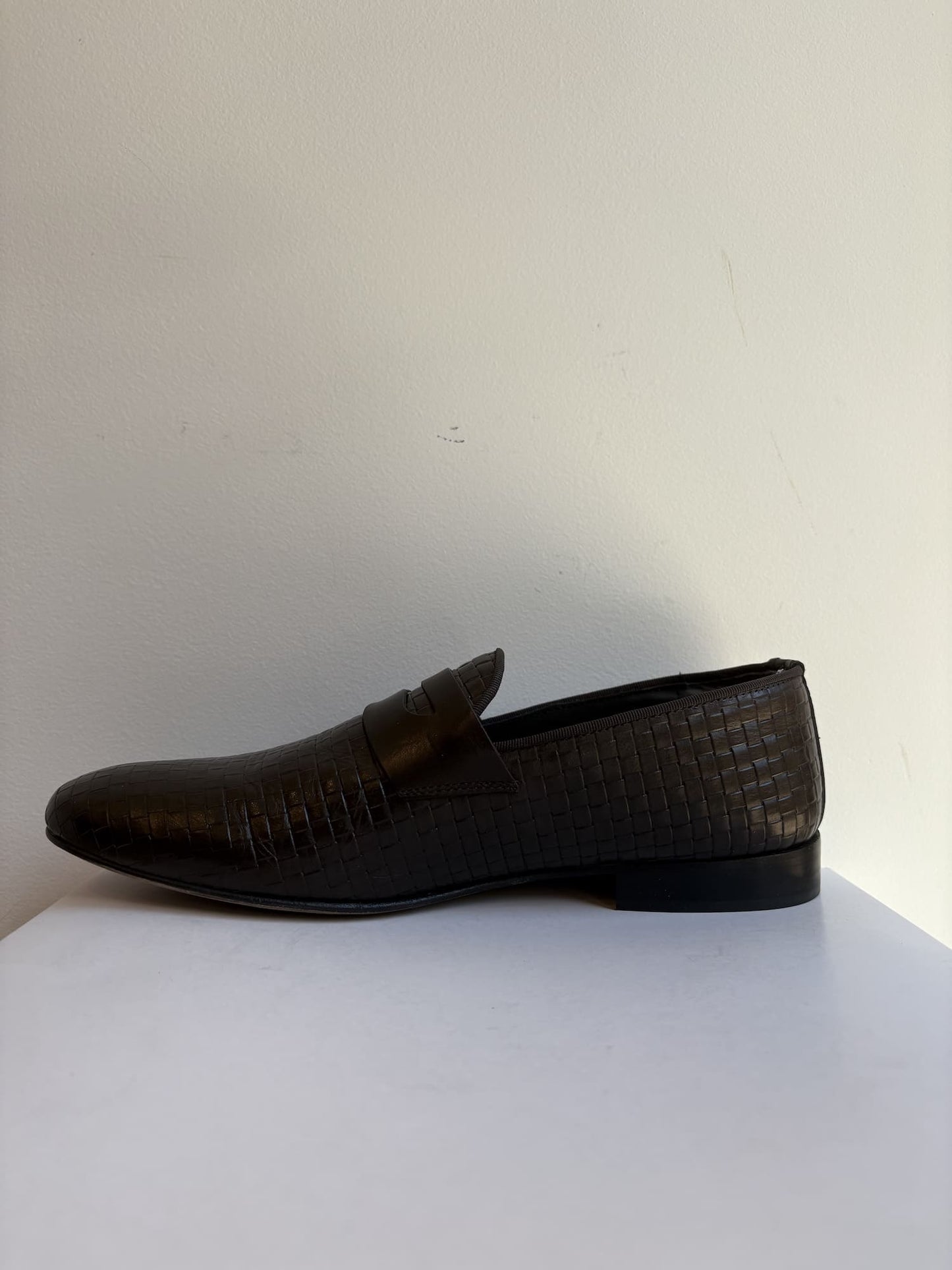 Mocassino uomo pelle intrecciata