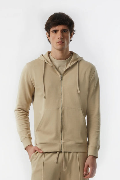 Felpa zip con cappuccio basic