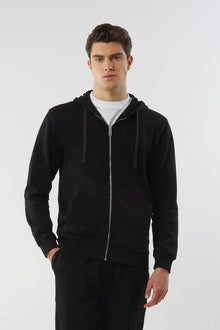 Felpa zip con cappuccio basic