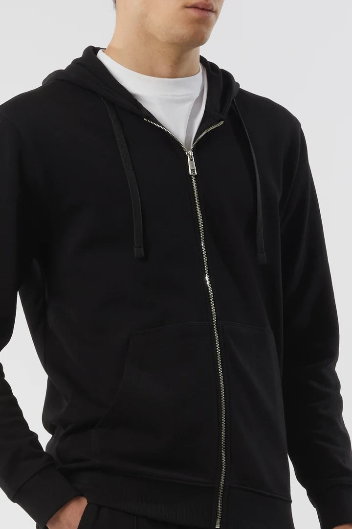 Felpa zip con cappuccio basic