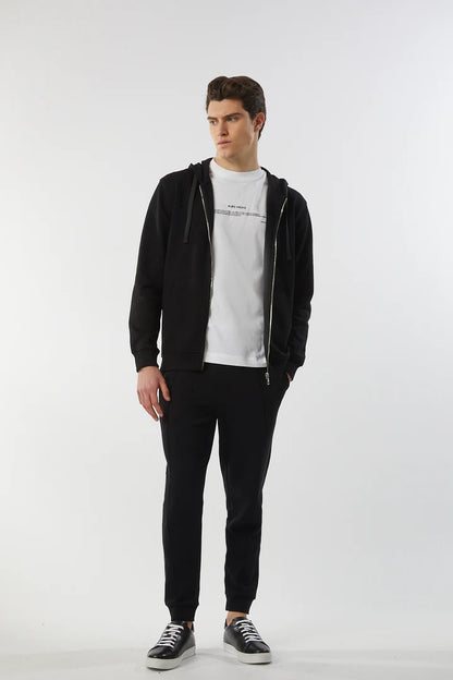Felpa zip con cappuccio basic