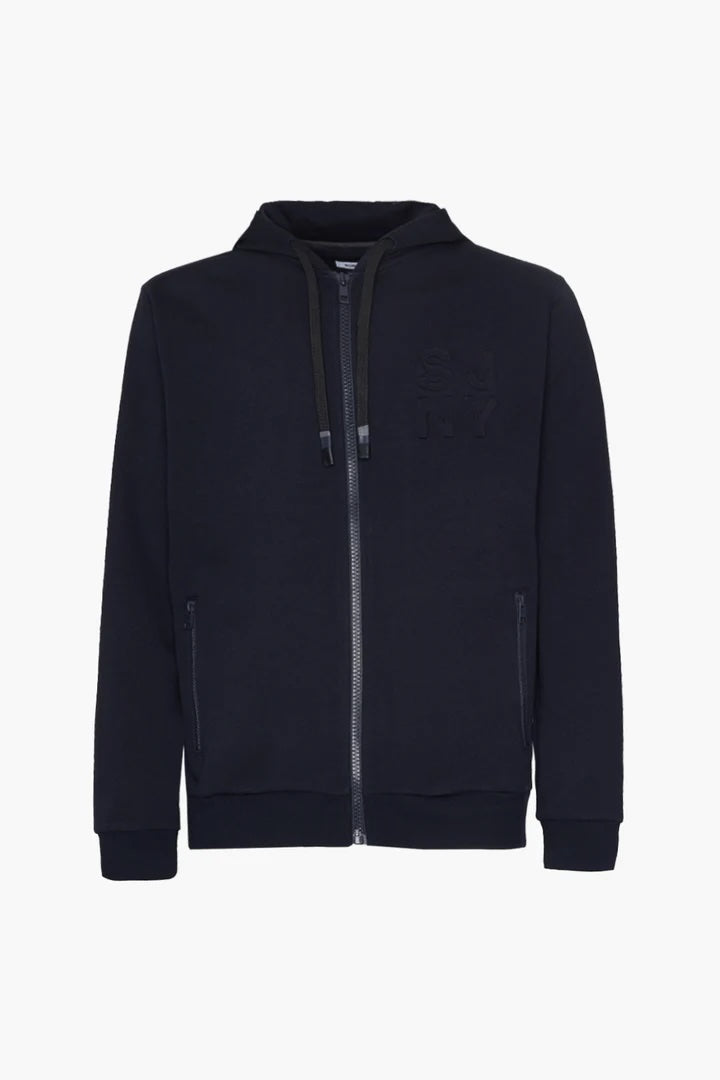Felpa zip NY Sorbino blu navy