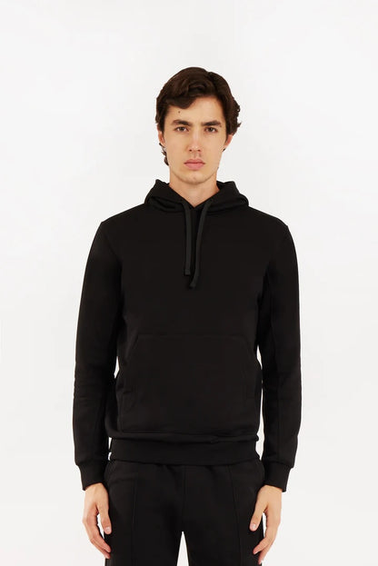 Felpa con cappuccio basic Sorbino nera