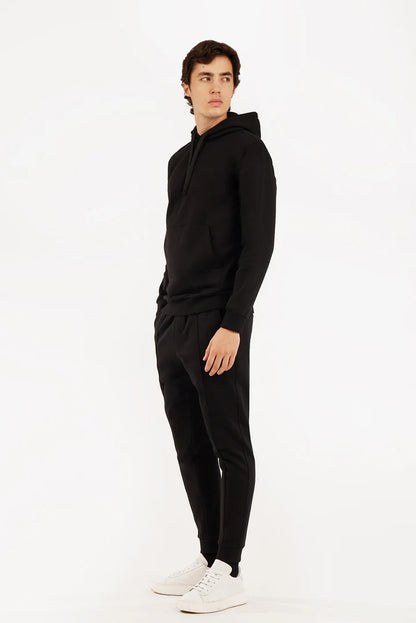 Felpa con cappuccio basic Sorbino nera