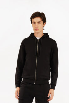 Felpa zip con cappuccio basic Sorbino nera