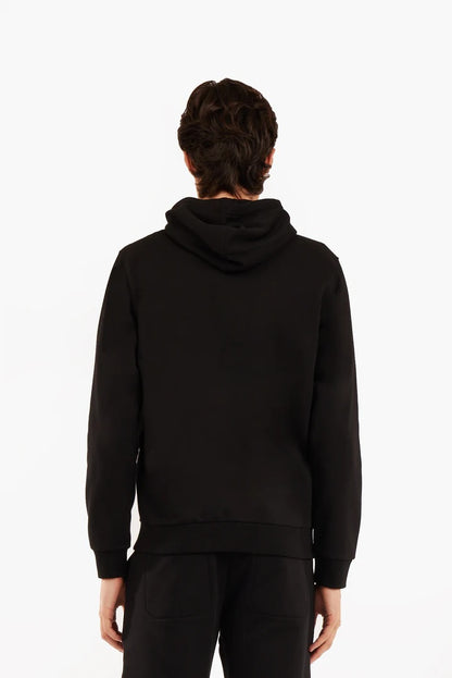 Felpa zip con cappuccio basic Sorbino nera