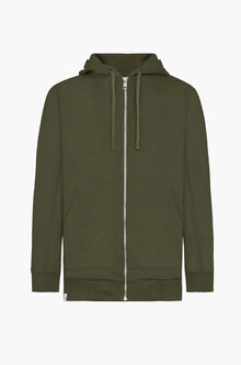 Felpa zip con cappuccio basic Sorbino verde