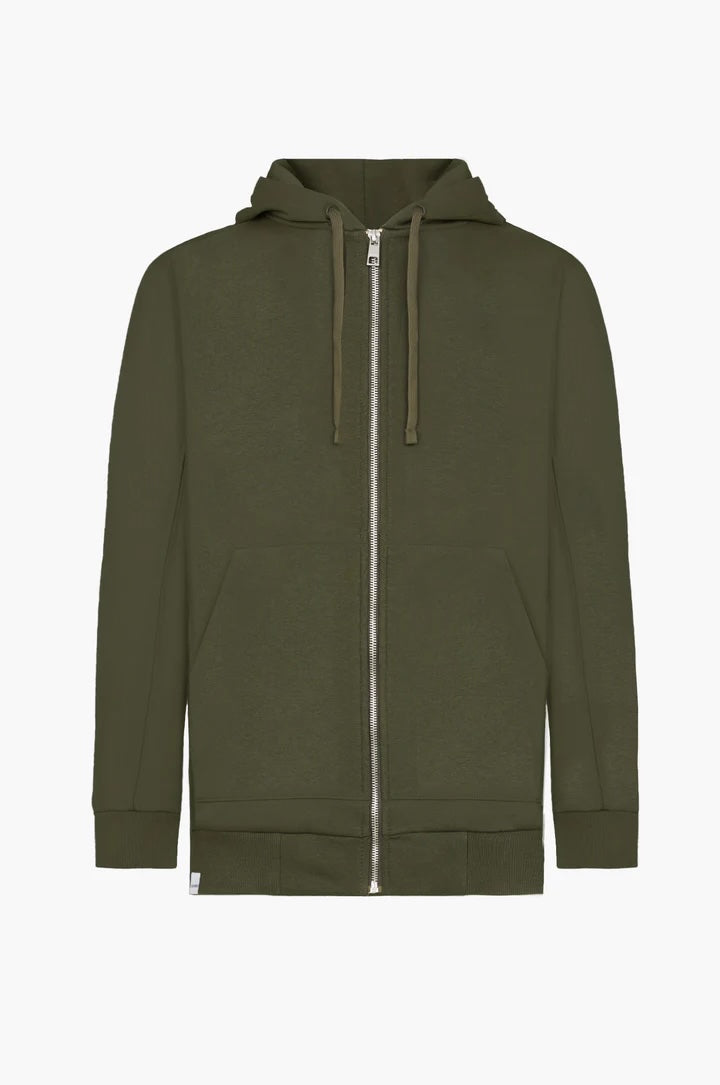 Felpa zip con cappuccio basic Sorbino verde
