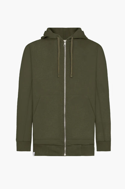 Felpa zip con cappuccio basic Sorbino verde