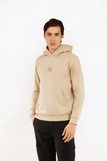 Felpa con cappuccio con stampa a contrasto Sorbino beige