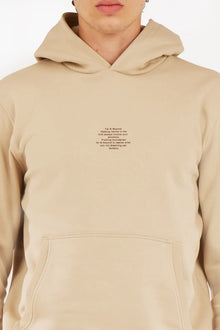 Felpa con cappuccio con stampa a contrasto Sorbino beige