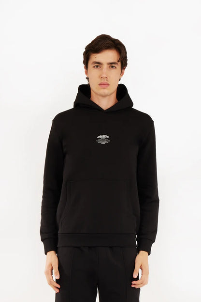 Felpa con cappuccio con stampa a contrasto Sorbino nero