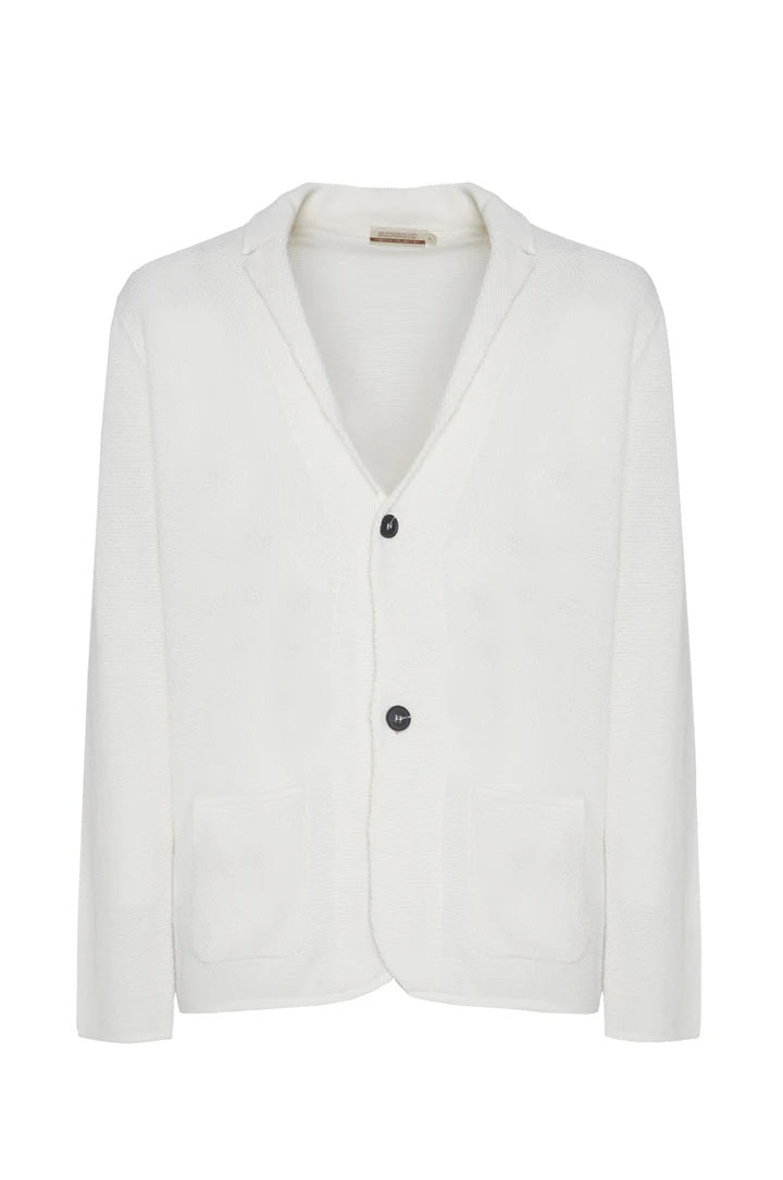 Giacca in maglia in cotone Sorbino white