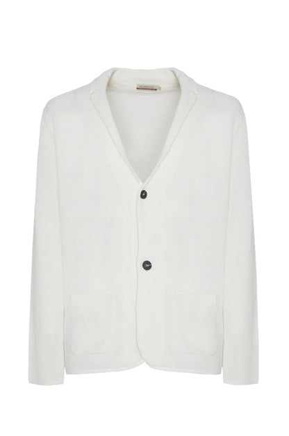 Giacca in maglia in cotone Sorbino white