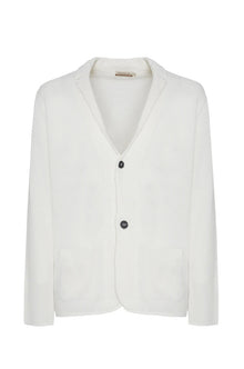 Giacca in maglia in cotone Sorbino white
