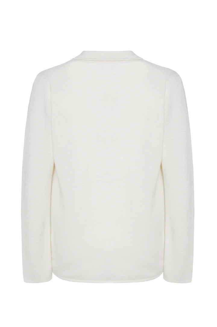 Giacca in maglia in cotone Sorbino white