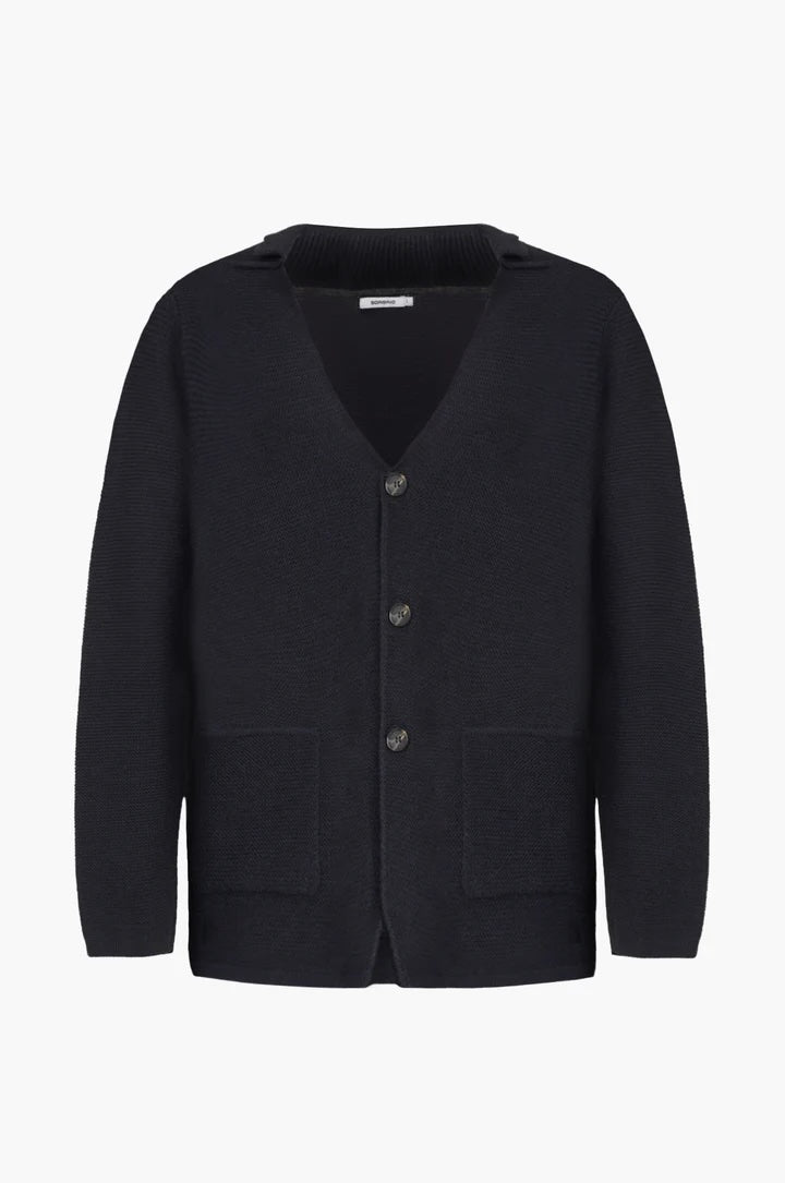 Giacca in maglia misto lana Sorbino blu navy