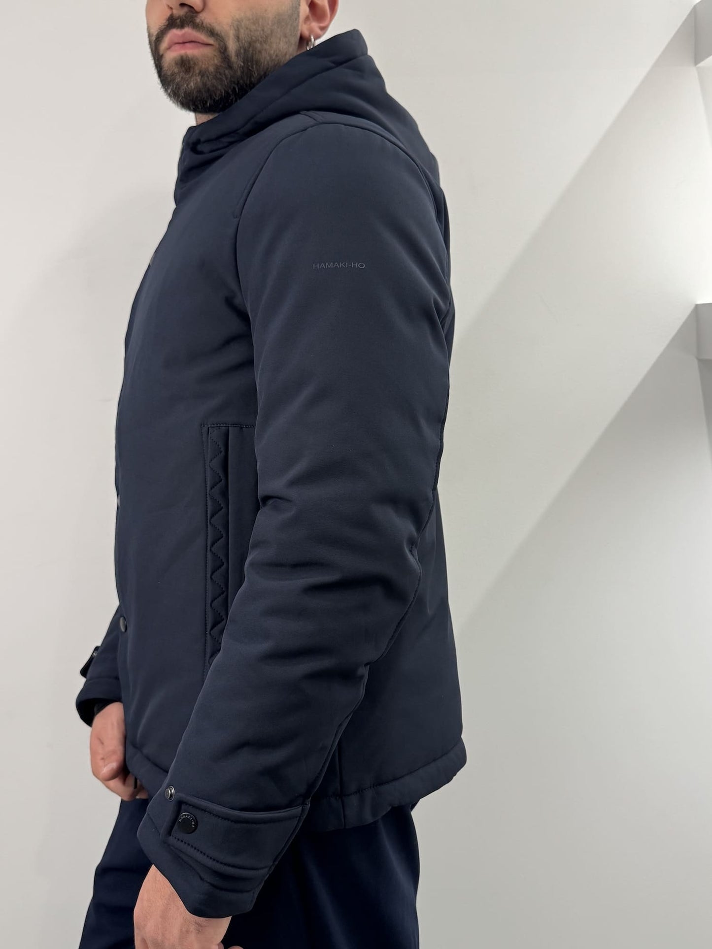Giubbotto Hamaki-Ho con cappuccio blu