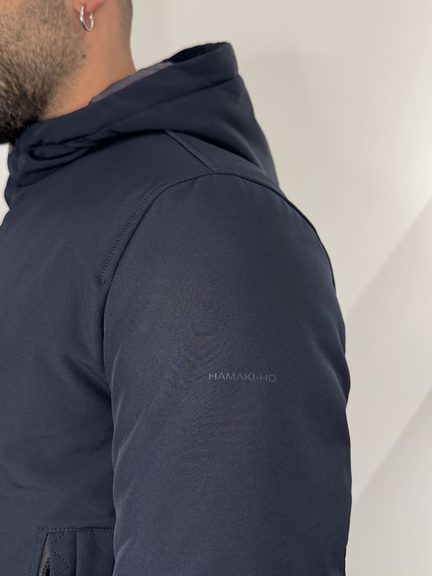 Giubbotto Hamaki-Ho con cappuccio blu