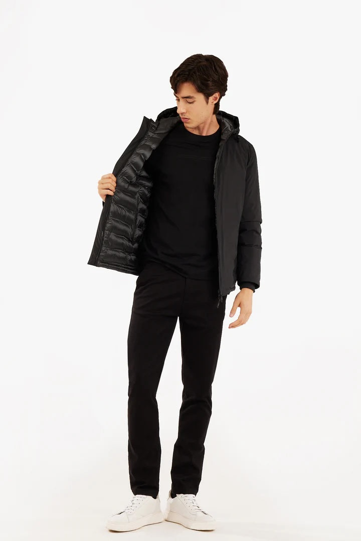 Giubbotto con cappuccio reversibile Sorbino nero