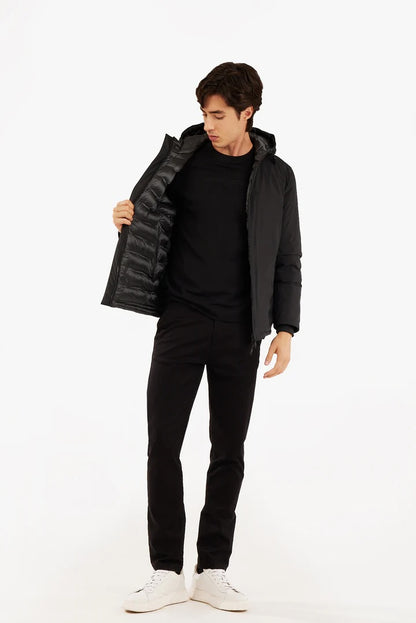 Giubbotto con cappuccio reversibile Sorbino nero