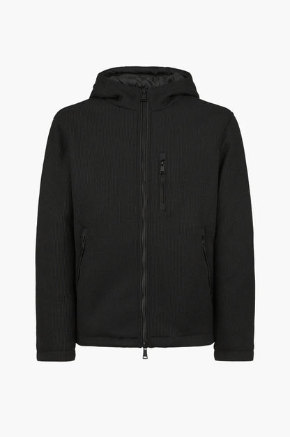 Giubbotto tecnico effetto maglia con cappuccio Sorbino nero
