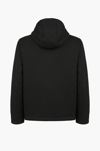 Giubbotto tecnico effetto maglia con cappuccio Sorbino nero